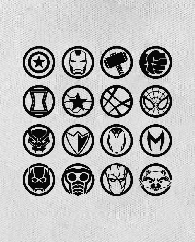 Kepurė Marvel herojų iconos